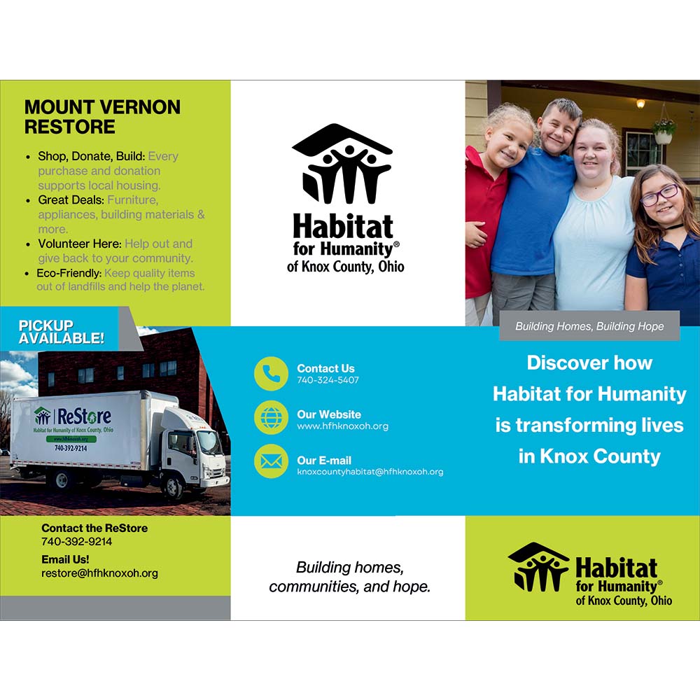 Brochure Design and Printing. Habitat for Humanity of Knox County, OH Brochure