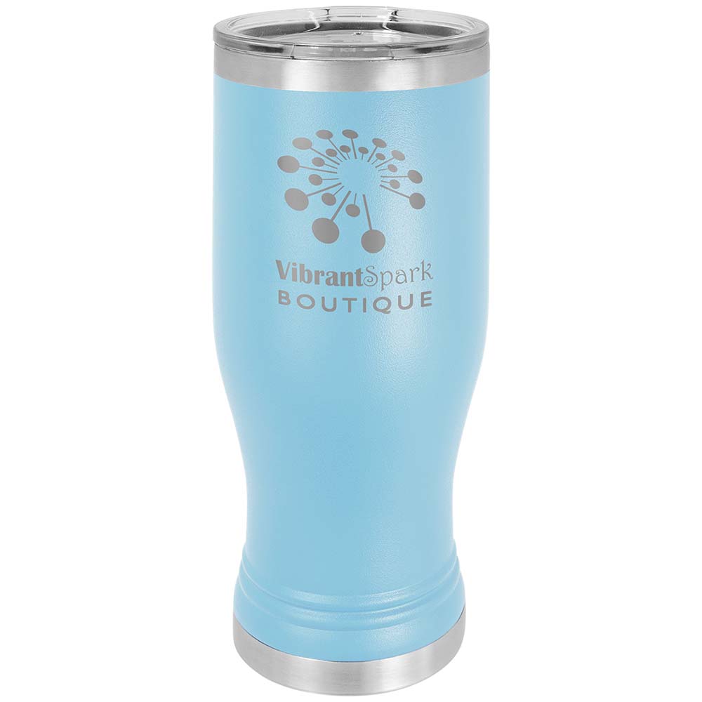 Custom Engraved Stainless Steel Pilsner Tumbler, Add your own text, design, logo. Multiple colors.