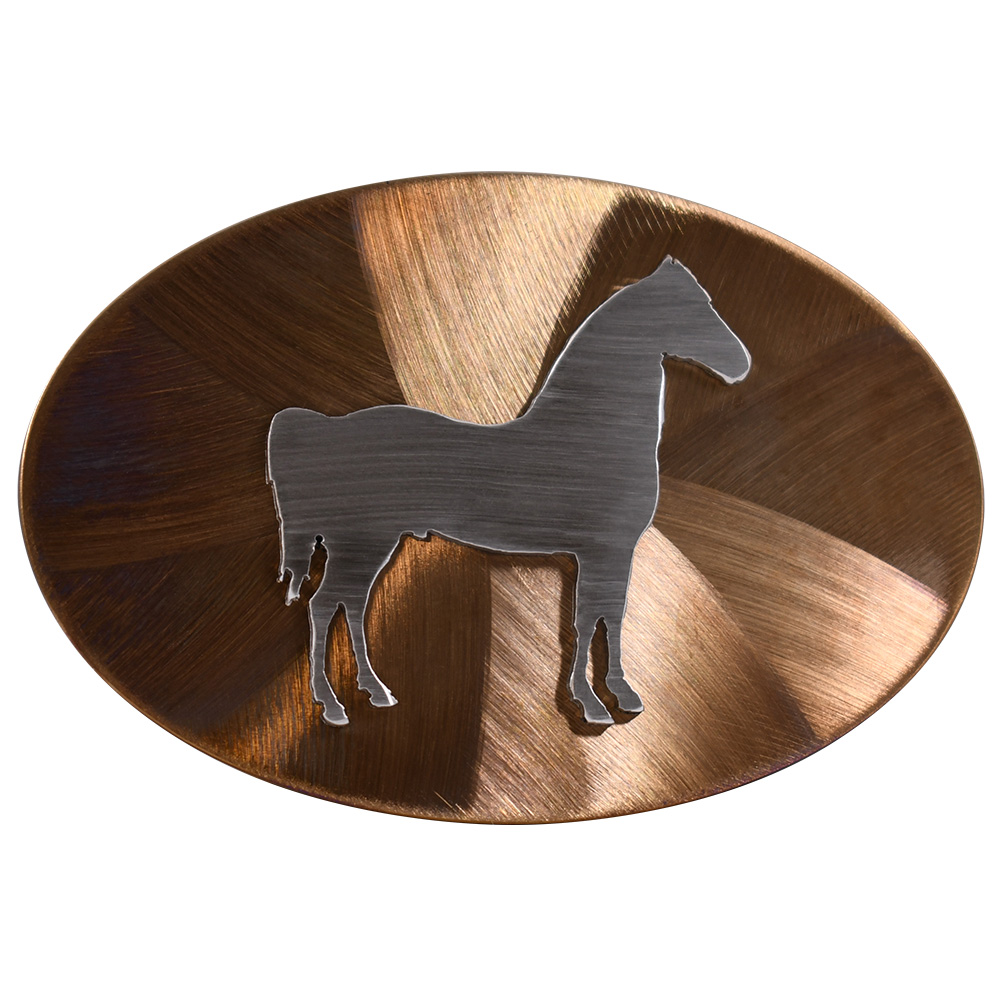 Custom Engraved Stainless Steel Belt Buckles, Horse. Add your own image, text, or logo.