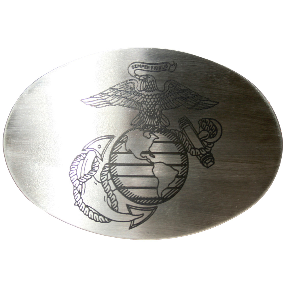 Custom Stainless Steel Belt Buckle, USMC, Marine Corps Logo